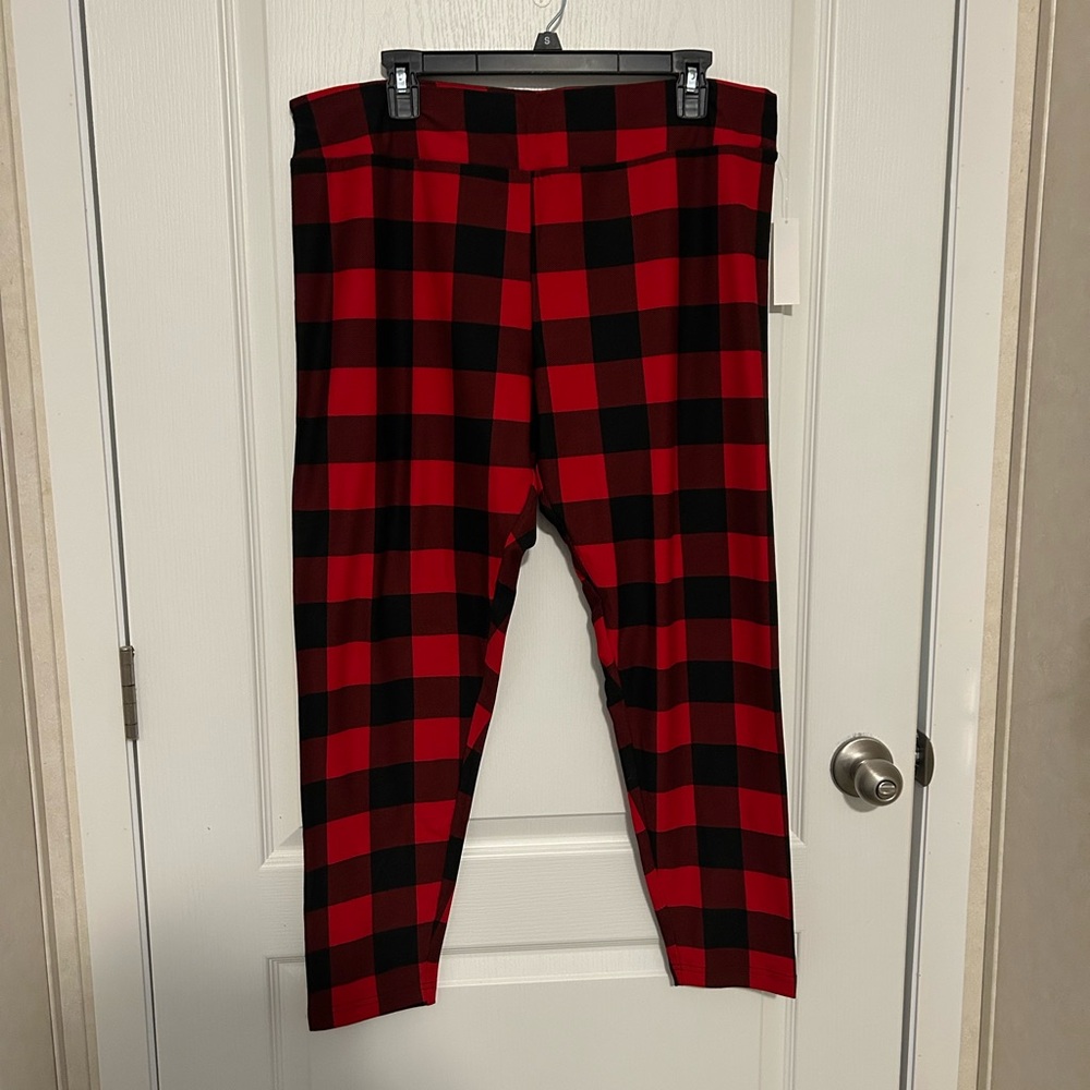 Red and Black Checkered Leggings 2 pair Christmas leggings